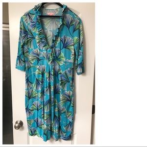 Lilly Pulitzer Blue and Green Dress XL